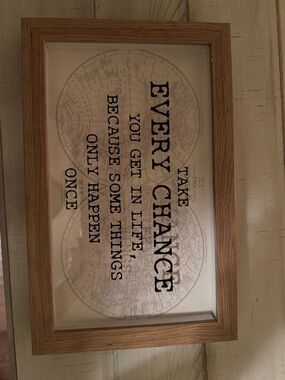 Framed 'Every Chance' Motivational Wall Art - Wood Frame, Black & Cream